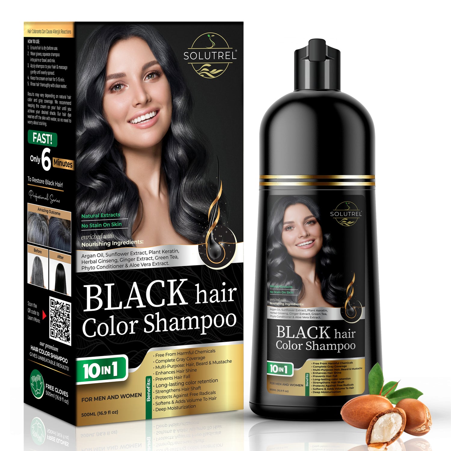 Black Hair Dye Shampoo - 500ml