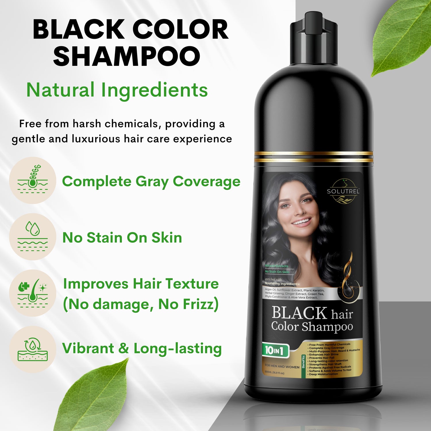 Black Hair Dye Shampoo - 500ml